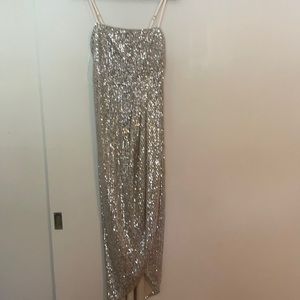 Sequin midi dress with slit. Never worn.